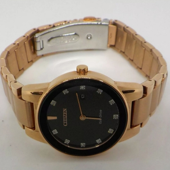 ***NEW*** Citizen Axiom Eco-Drive Diamond Rose Gold Tone Ladies Watch - Picture 5 of 9